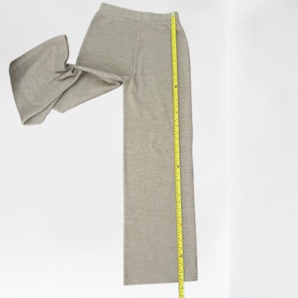 NEW Zara Straight Wide Leg Lounger Knit Culottes Pants in Taupe, Size S - Picture 8 of 13